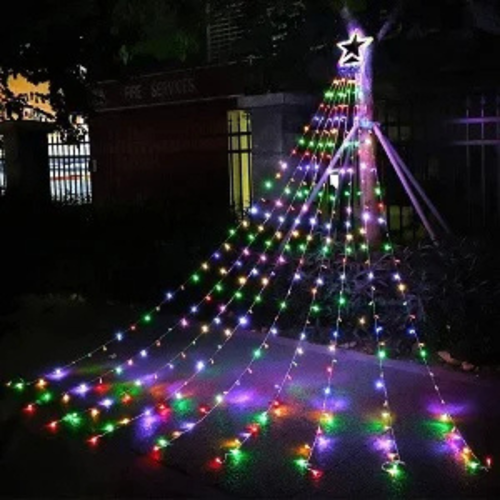 LUCES LED SOLARES EN FORMA DE ARBOL CON ESTRELLA | 2,5 MTS