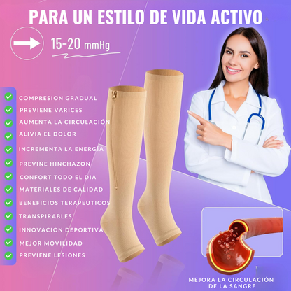 CALCETINES DE COMPRESION CON CREMALLERA